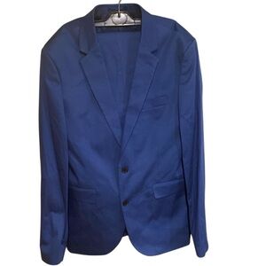 ASOS Wedding Slim Cotton Suit With Trousers.  Size 32 x 32 Blue